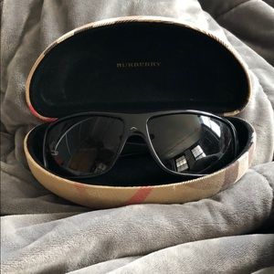 Burberry Black Signature Wrap Around Sunglasses